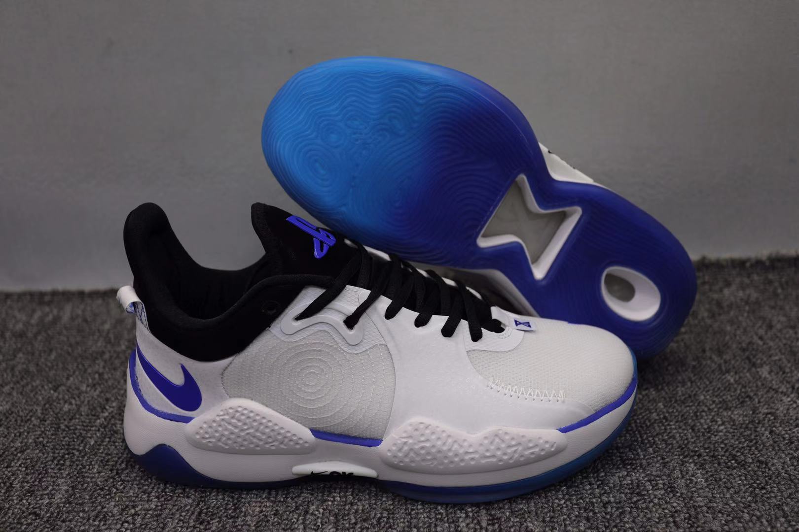 Nike PG 5 White Black Blue Shoes